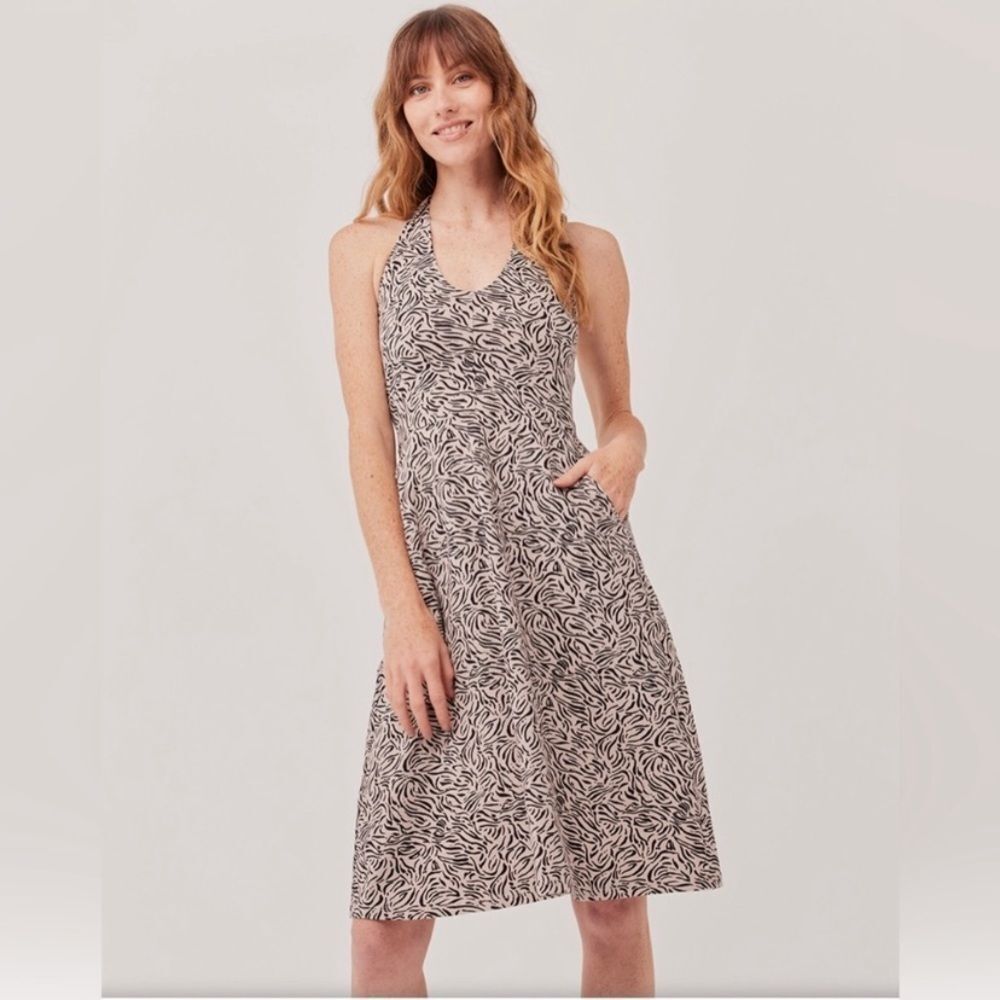 Pact Black and White Printed Midi Dress